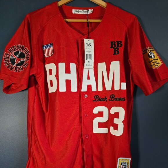 BHAM Jersey V2 Red M #23 Birmingham Black Barons Authentic Negro Leagues - Picture 1 of 8